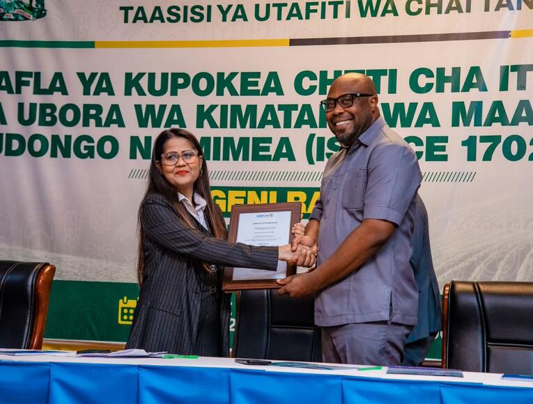 𝐓𝐞𝐚 𝐑𝐞𝐬𝐞𝐚𝐫𝐜𝐡 𝐈𝐧𝐬𝐭𝐢𝐭𝐮𝐭𝐞 𝐨𝐟 𝐓𝐚𝐧𝐳𝐚𝐧𝐢𝐚 𝐜𝐞𝐥𝐞𝐛𝐫𝐚𝐭𝐞𝐬 𝐒𝐀𝐃𝐂𝐀𝐒 𝐠𝐫𝐚𝐧𝐭 𝐨𝐟 𝐚𝐜𝐜𝐫𝐞𝐝𝐢𝐭𝐚𝐭𝐢𝐨𝐧 𝐭𝐨 𝐭𝐡𝐞 𝐢𝐧𝐭𝐞𝐫𝐧𝐚𝐭𝐢𝐨𝐧𝐚𝐥 𝐬𝐭𝐚𝐧𝐝𝐚𝐫𝐝 𝐈𝐒𝐎/𝐈𝐄𝐂 𝟏𝟕𝟎𝟐𝟓:𝟐𝟎𝟏𝟕